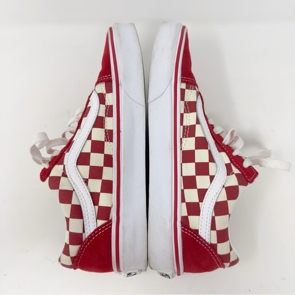 Vans Red Checkerboard Sneakers - Picture 6 of 8